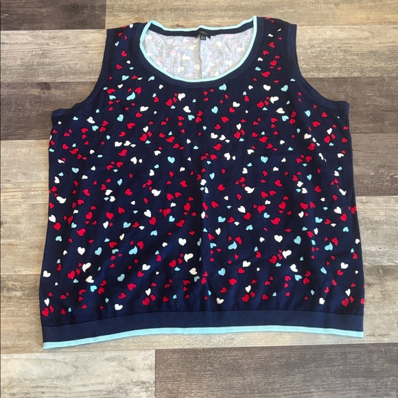 Talbots Hearts Tank sleeveless sweater - Picture 2 of 3